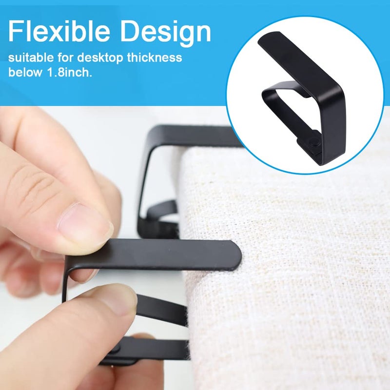 Jaxbo 4 Pieces Tablecloth Clips, Tablecloth Holders, Stainless Steel Table Cover Clamps, Suitable for Parties, Picnics, Restaurants & Weddings (Black) - Image 4